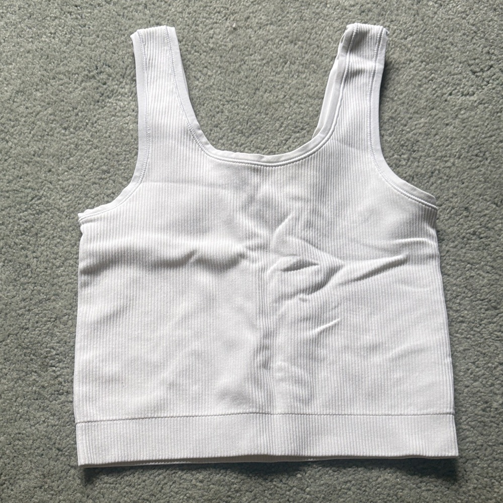 Athleta girl Classic White Ribbed Tank Top